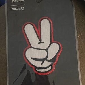 Loungefly Disney Peace Sign Patch - White and Red